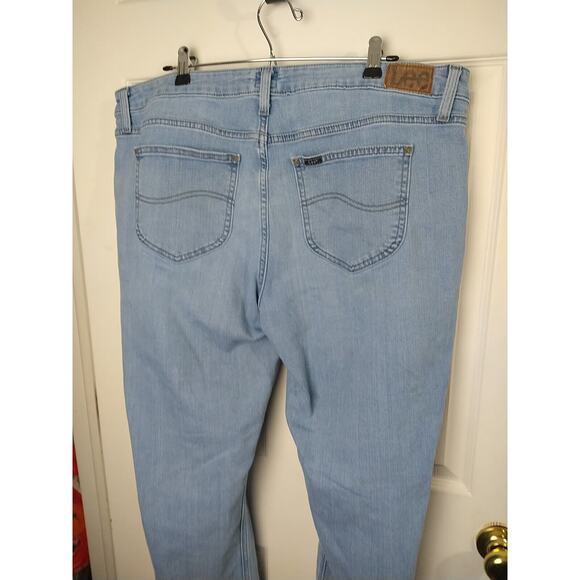 Lee Woman 20 Jeans Medium Wash Straight Leg Denim Stretch Casual - Picture 11 of 12